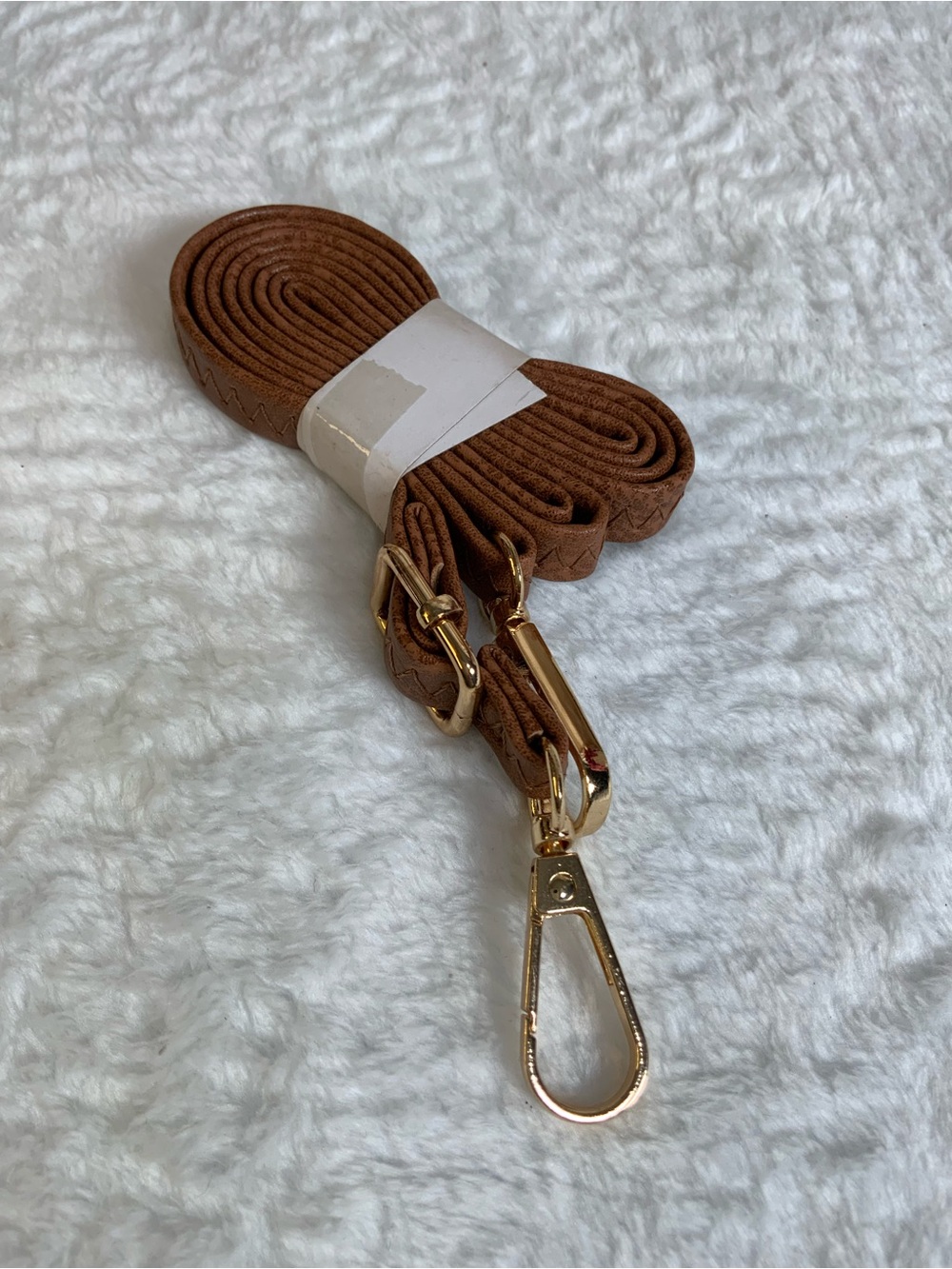 Brown Crossbody Strap with Gold Hardware